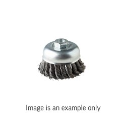 Cup Brush Twist Knot 316 Stainless Steel 0.35mm Wire  x 75mm Dia M14 Carded